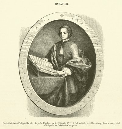 Portret van Jean-Philippe Baratier (gravure) door French School