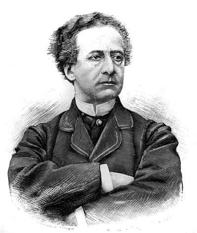Portret van Jean Baptiste Prospere Bressant (1815-1886) (Jean-Baptiste-Prospere), Franse comédien van de Comédie Française. Gravure in 