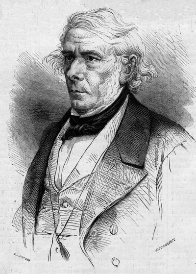 Portret van Victor Cousin (1792-1867), filosoof en Frans politicus, lid van de Académie Française. Gravure in 