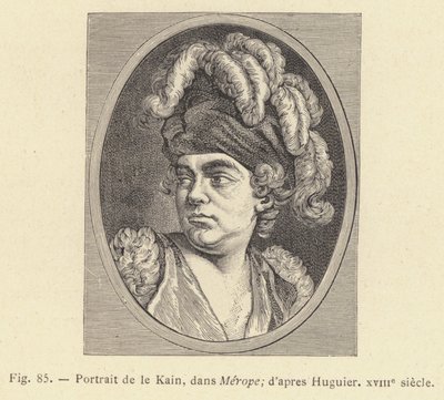 Portret van Le Kain, in Merope, naar Huguier, 18e eeuw door French School