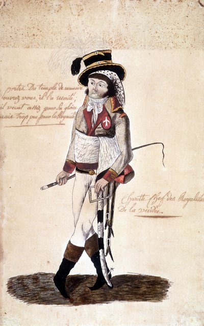Portret van François Athanase de Charette de la Contrie (1763-1796), royalistisch leider van de Vendée - Musée Dobrée, Nantes door French School