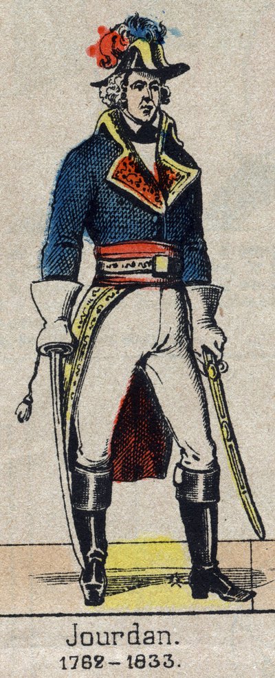 Portret van Jean Baptiste, Graaf Jourdan, maarschalk van Frankrijk (1762-1833) Afbeelding van Epinal uit het einde van de 19e eeuw door French School