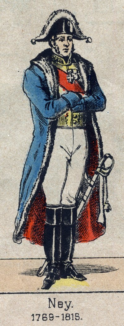 Portret van Michel Ney (1769-1815) maarschalk van het Keizerrijk, afbeelding van Epinal uit het einde van de 19e eeuw door French School