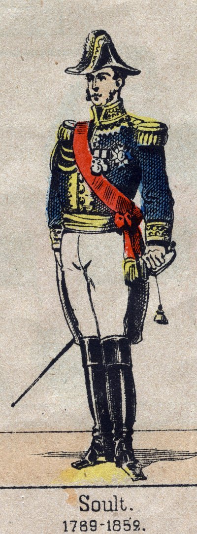 Portret van Nicolas Soult, maarschalk van Frankrijk, hertog van Dalmatië. Afbeelding van Epinal uit het einde van de 19e eeuw door French School
