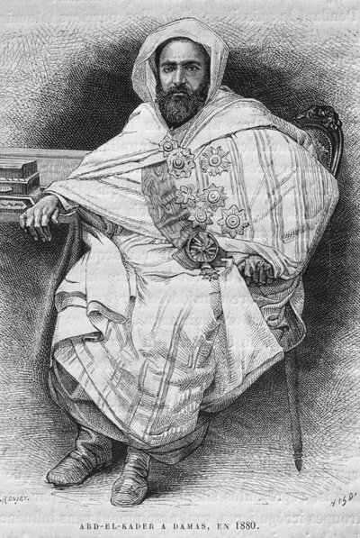 Portret van Abd el-Kader in Damascus in 1880 (1808-83), uit La Syrie d