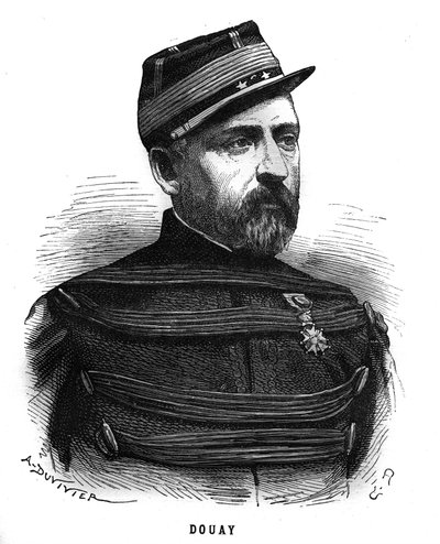 Portret van Abel Douay (1809-1870), een Franse generaal. Gravure in 