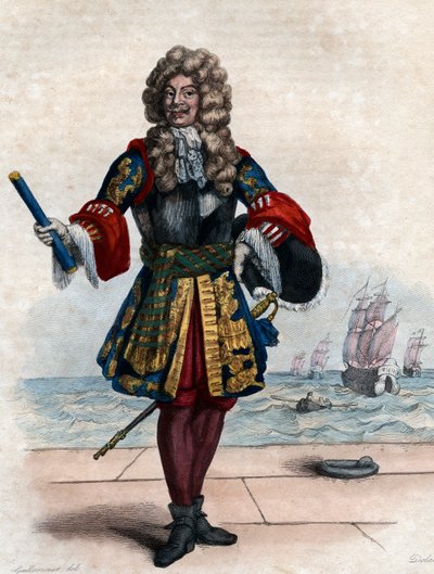 Portret van Abraham Duquesne (1610-1688), Franse markies en marineofficier. door French School