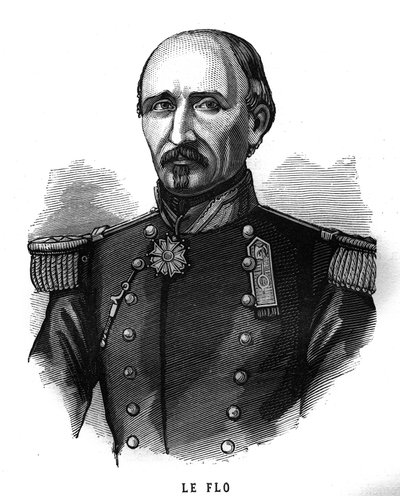 Portret van Adolphe Le Flo (1804-1887), generaal van het Franse leger en politicus. Gravure in 