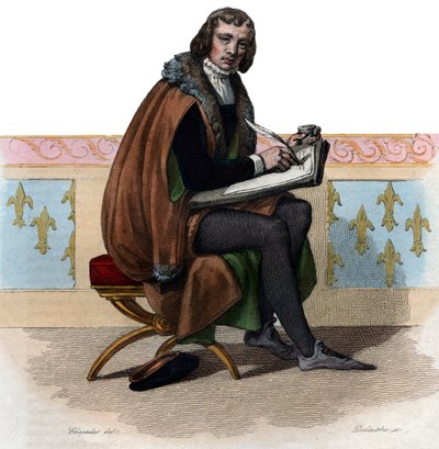 Portret van Alain Chartier, Franse dichter en politiek schrijver door French School