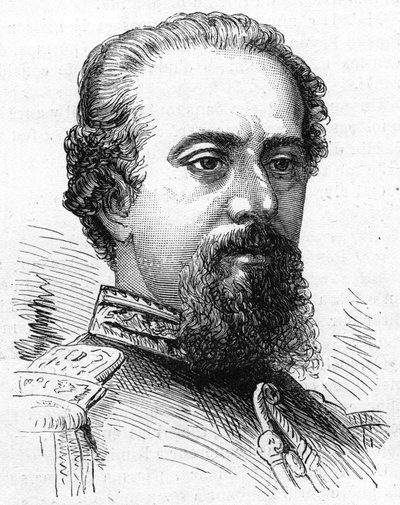 Portret van Alejo Julio Argentino Roca Paz (1843-1914), President van Argentinië. Gravure in 