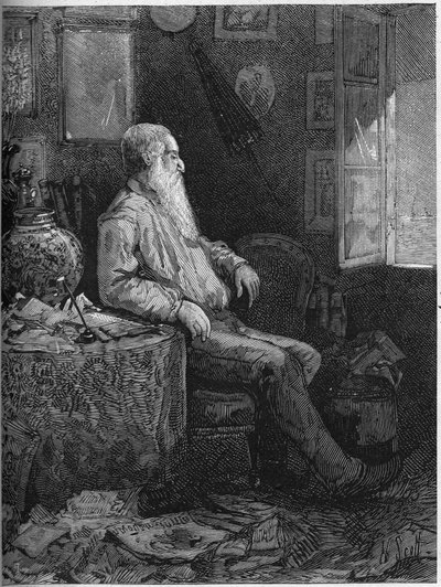 Portret van Alphonse Karr (1808-1898), Franse romanschrijver en toneelschrijver. Gravure in 