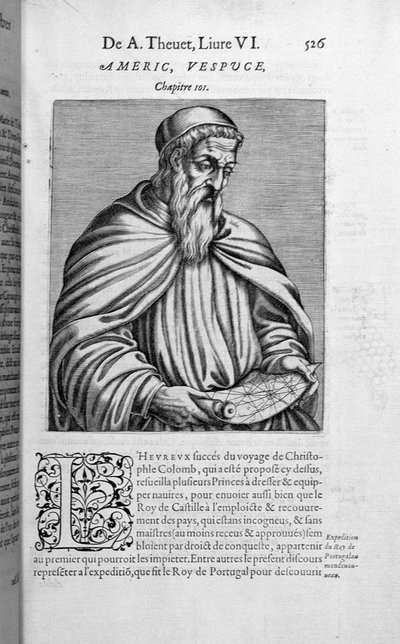 Portret van Amerigo Vespucci door French School