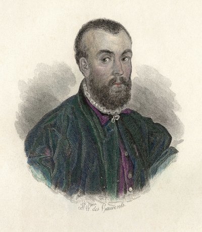 Portret van Andre Vesale (1514-1564), een Vlaamse arts die in Spanje en Italië praktiseerde door French School