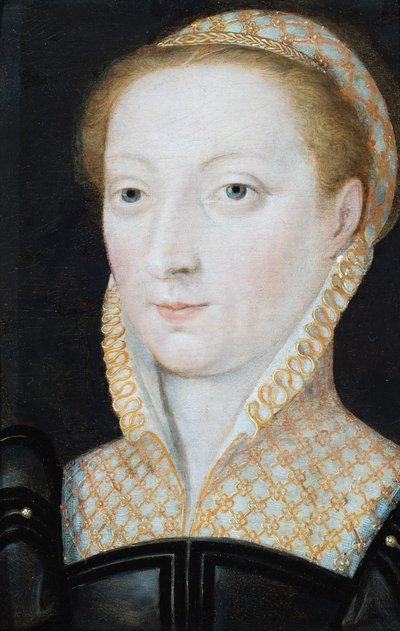 Portret van Anne Stanhope, hertogin van Somerset, ca. 1540 (olieverf op paneel) door French School