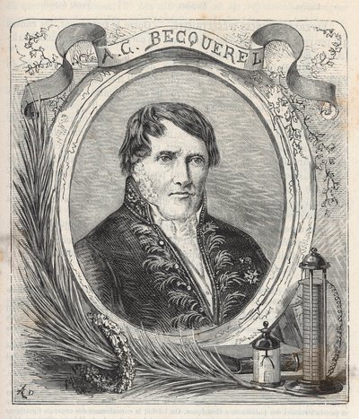 Portret van Antoine Cesar Becquerel (1788-1878), Franse natuurkundige - Gravure in 