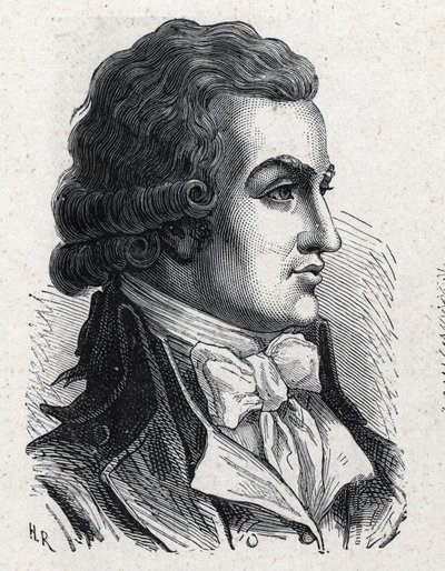 Portret van Antoine Pierre Joseph Marie Barnave (1761-1793) Frans politicus. Gravure uit 1889. Privécollectie. door French School
