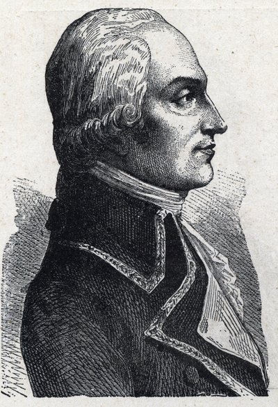 Portret van Armand Louis de Gontaut Biron, Franse militair. Gravure van 1889. Privécollectie. door French School