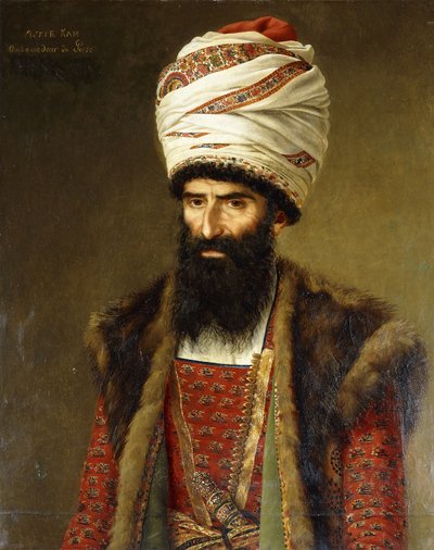 Portret van Asghar Khan, ambassadeur van Perzië, 1808 door French School