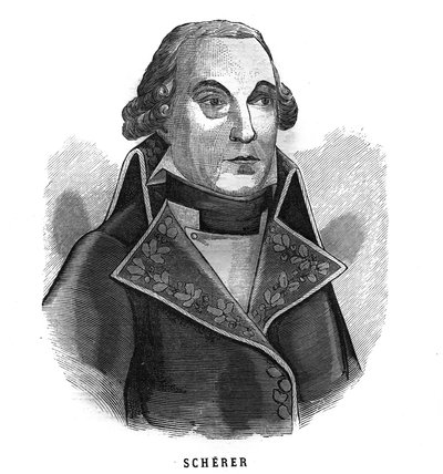 Portret van Barthelemy Louis Joseph Scherer (1747-1804), Minister van Oorlog. Gravure in 