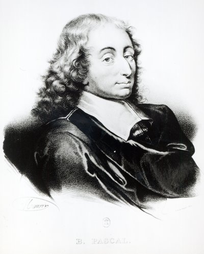 Portret van Blaise Pascal (1623-62) gegraveerd door Francois Seraphin Delpech (1778-1825) door French School
