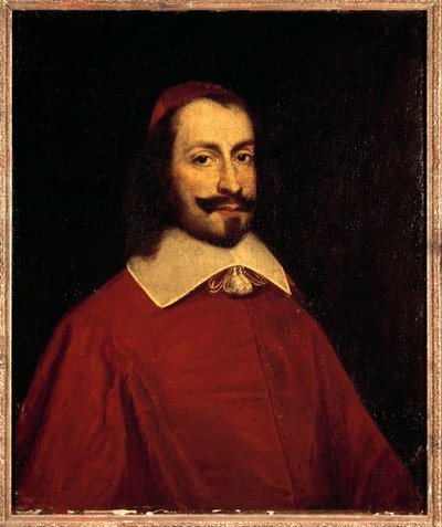 Portret van Kardinaal Jules Mazarin (1602-1661) (Giulio Raimondo Mazzarino of Mazarino) door French School