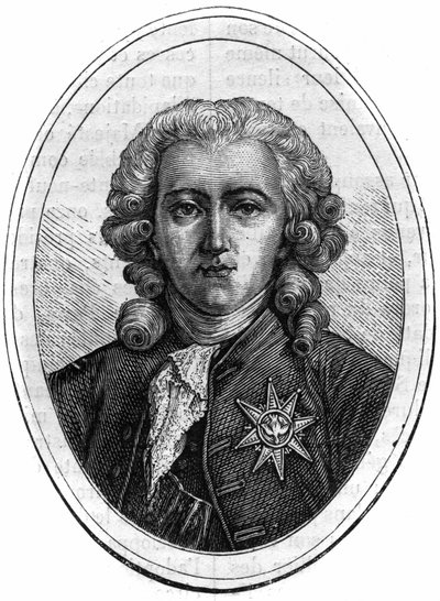 Portret van Charles Alexandre de Calonne, Franse politicus onder Lodewijk XVI, financieel controleur. Gravure in "Histoire des Papes-Rois-Queen and Empereurs a travers les siècles" door Maurice Lachatre door French School
