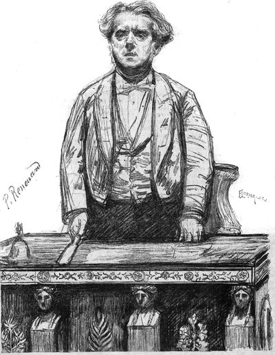 Portret van Charles Floquet (1828-1896), Franse advocaat en politicus. Gravure in 
