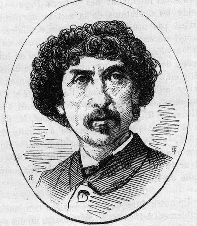 Portret van Charles Garnier, Franse architect. Gravure in 
