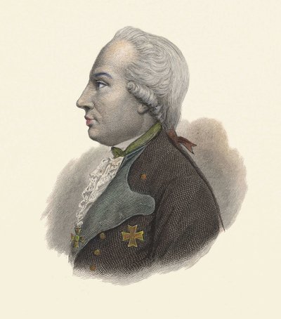 Portret van Charles Guillaume Ferdinand, Hertog van Brunswick (1735-1806), Pruisische generaal. in “Portretten van Nuttige Mannen” door French School