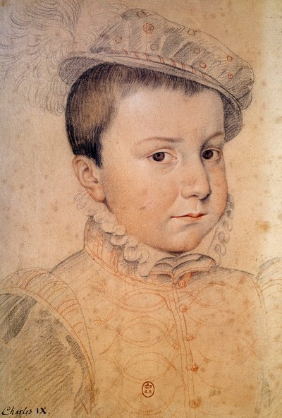 Portret van kind Charles IX (1550-1574) door French School