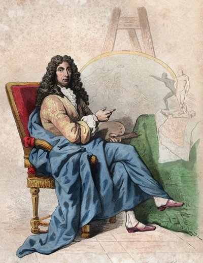 Portret van Charles Lebrun (Le Brun) (1619-1690), Franse schilder en kunsttheoreticus. door French School