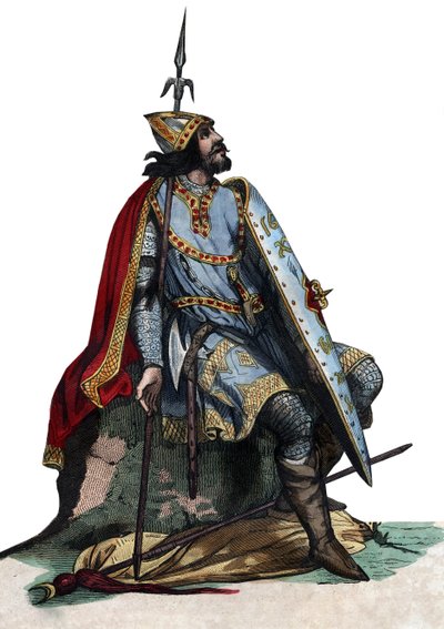 Portret van Karel Martel (688-741), Frankische militaire en politieke leider door French School