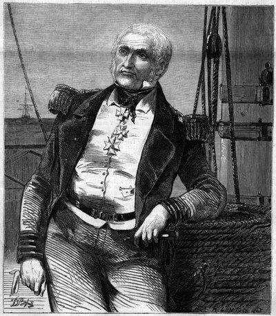 Portret van Charles Napier (1786-1860), Schotse admiraal en politicus. Gravure in 