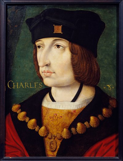 Portret van Charles VIII (1470-1498) zoon van Louis XI door French School