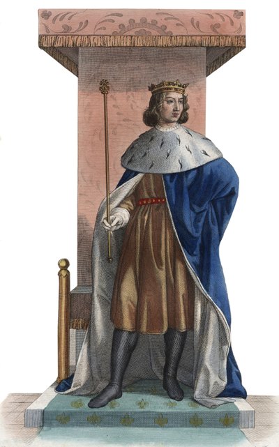 Portret van Karel V van Frankrijk, genaamd de Wijze (1338-1380), koning van Frankrijk door French School