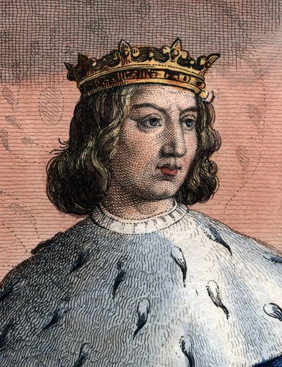 Portret van Karel V van Frankrijk, genaamd de Wijze (1338-1380), koning van Frankrijk door French School