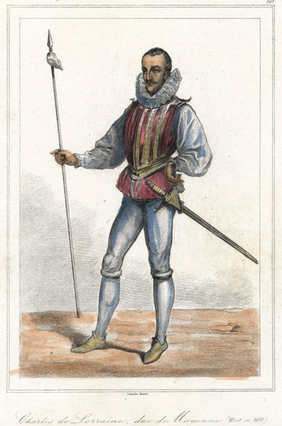 Portret van Charles de Lorraine, Hertog van Mayenne (1554 - 1611), Franse Prins. Na Henri, Hertog van Guise, was hij hoofd van de Liga (1589) door French School
