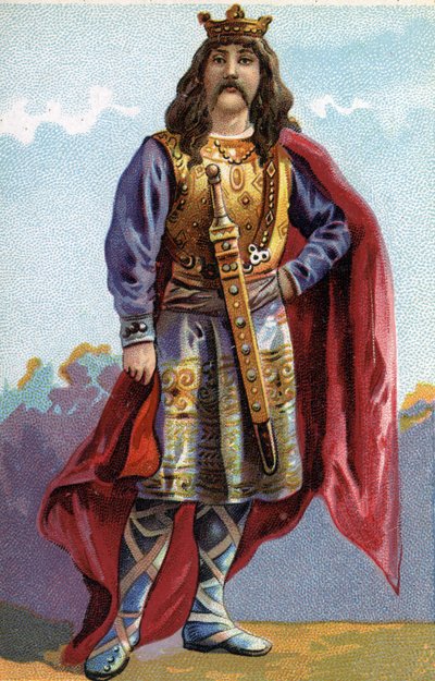 Portret van Chilperic I, koning van de Franken van 561 tot 584 door French School