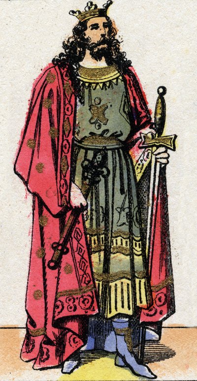 Portret van Chilperic I, Koning van de Franken van 561 tot 584. door French School