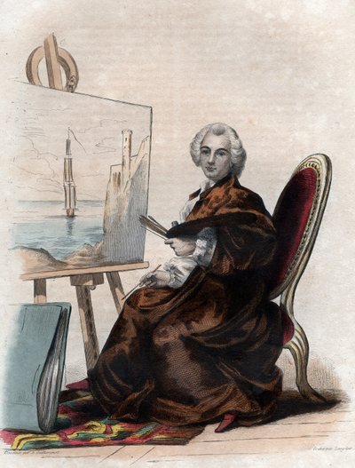 Portret van Claude Joseph Vernet (1714-1789), Franse schilder. door French School