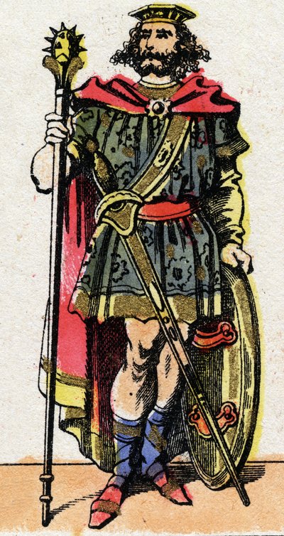 Portret van Clotaire I, Koning van de Franken van 511 tot 561. door French School