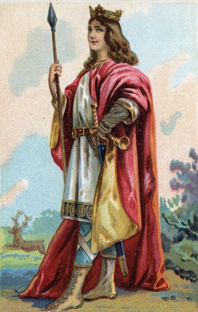 Portret van Clovis III, koning van de Franken van 691 tot 695. door French School
