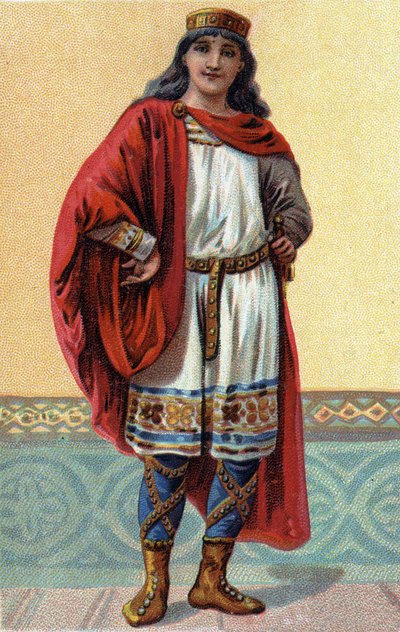 Portret van Clovis II, koning van de Franken (ca. 633-657) door French School