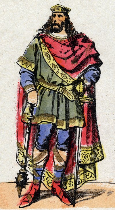 Portret van Clovis I, koning van de Franken. door French School