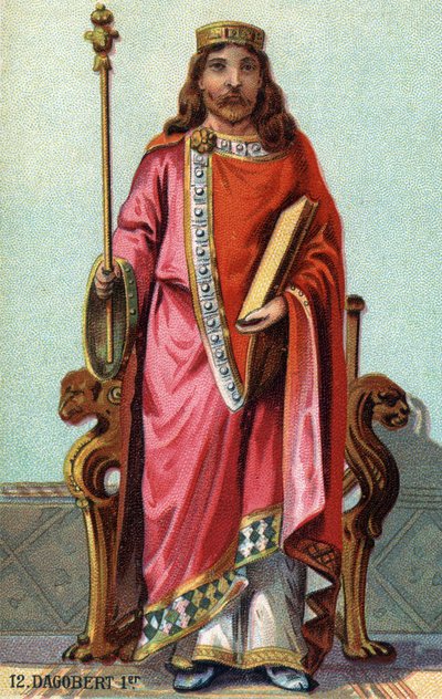 Portret van Dagobert, koning van de Franken van 628 tot 638 door French School