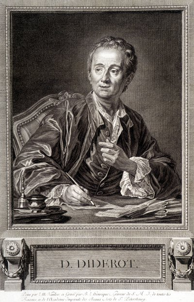 Portret van Diderot uit de Encyclopedie van Diderot en Alembert door French School