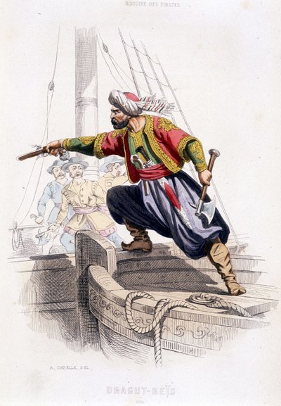 Portret van Dragut - Reïs, Turkse piraat van de 16e eeuw - in 