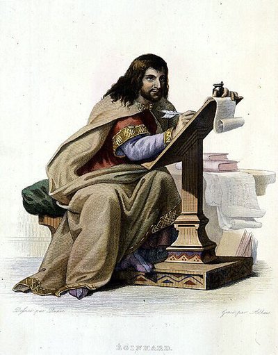 Portret van Eginhard (Einhard, Einhart, Einard, 775-840), Frankische kroniekschrijver - in 