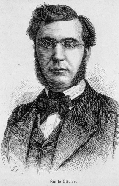 Portret van Emile Ollivier, Franse politicus (1825 -1913) - in 