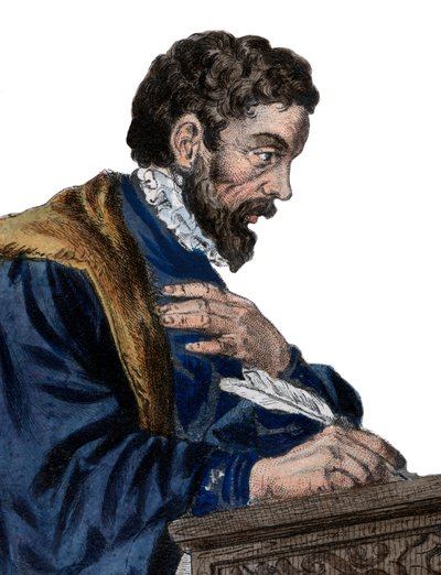 Portret van Etienne Jodelle door French School